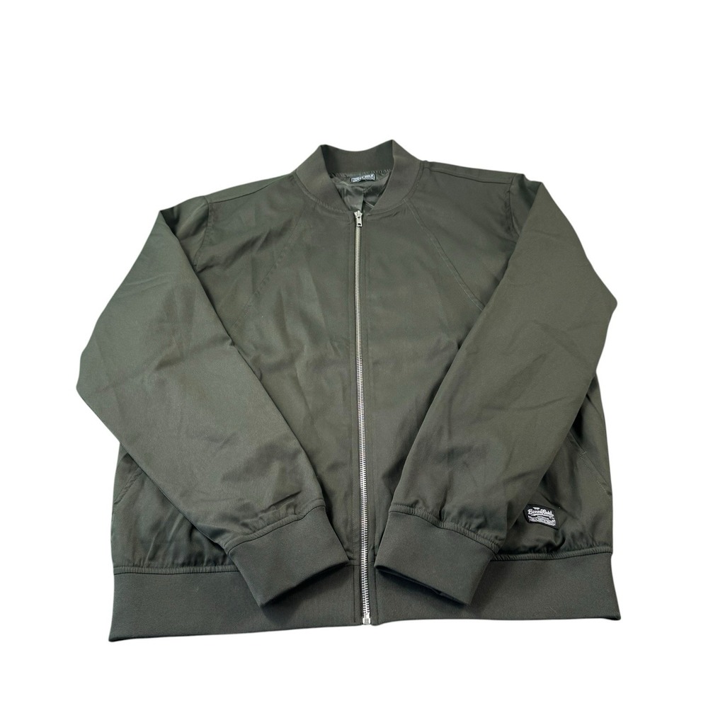 Benny Gold Army Green Polyester Full Zip Men's Bomber Jacket Size Large